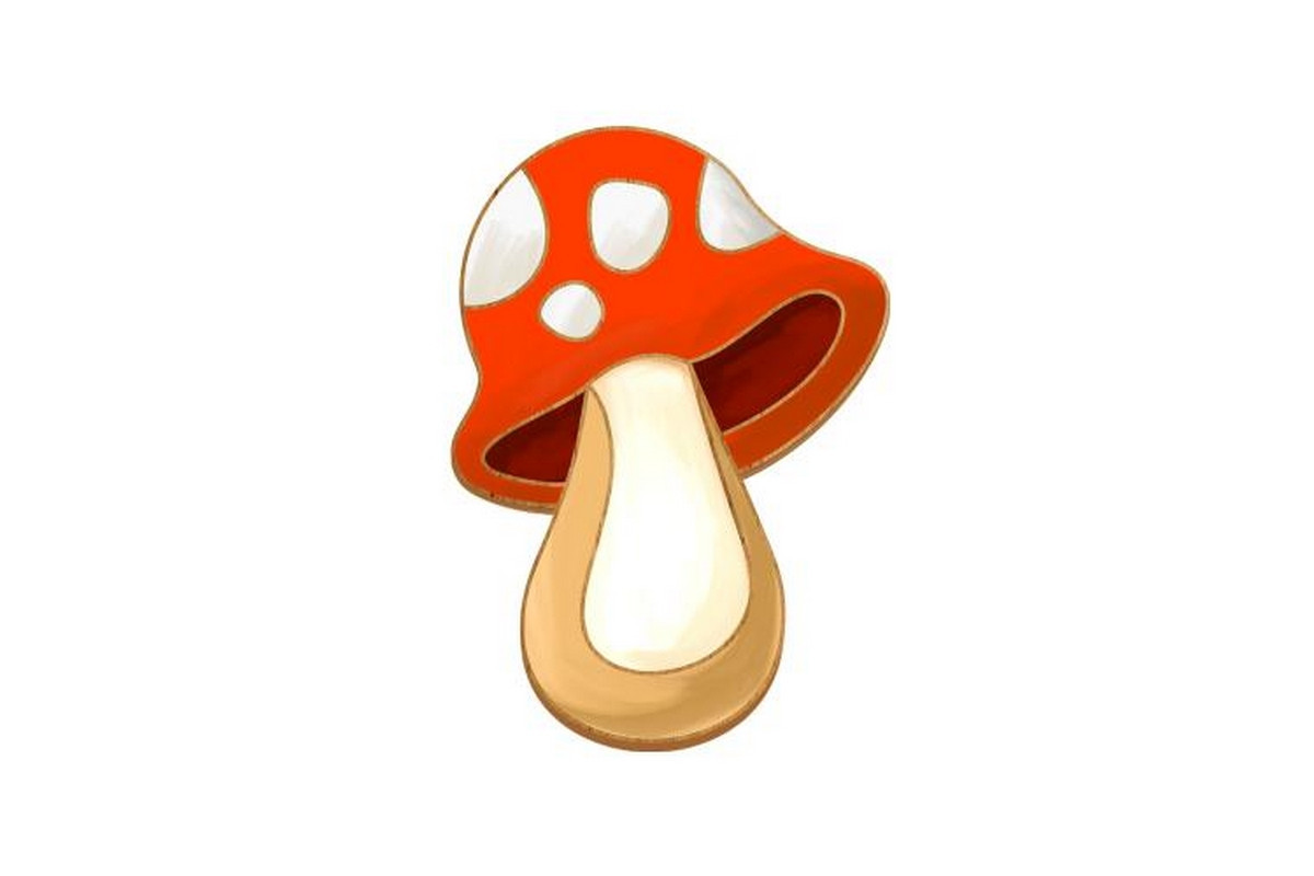 Заготовка брошки для розфарбовування "Веселий мухомор" FDZB-098