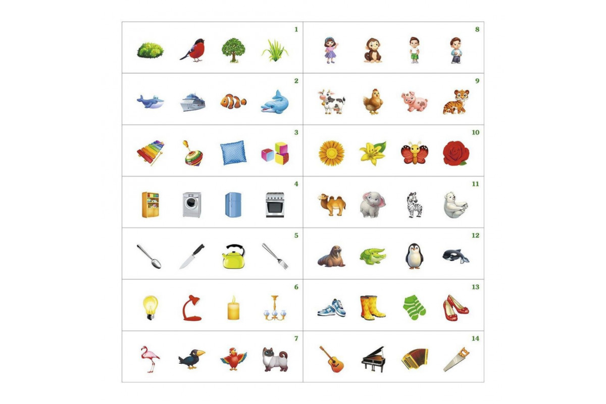 Настольная развивающая игра "Четвертый лишний" Ubumblebees (ПСФ077) PSF077, 2 варианта игры