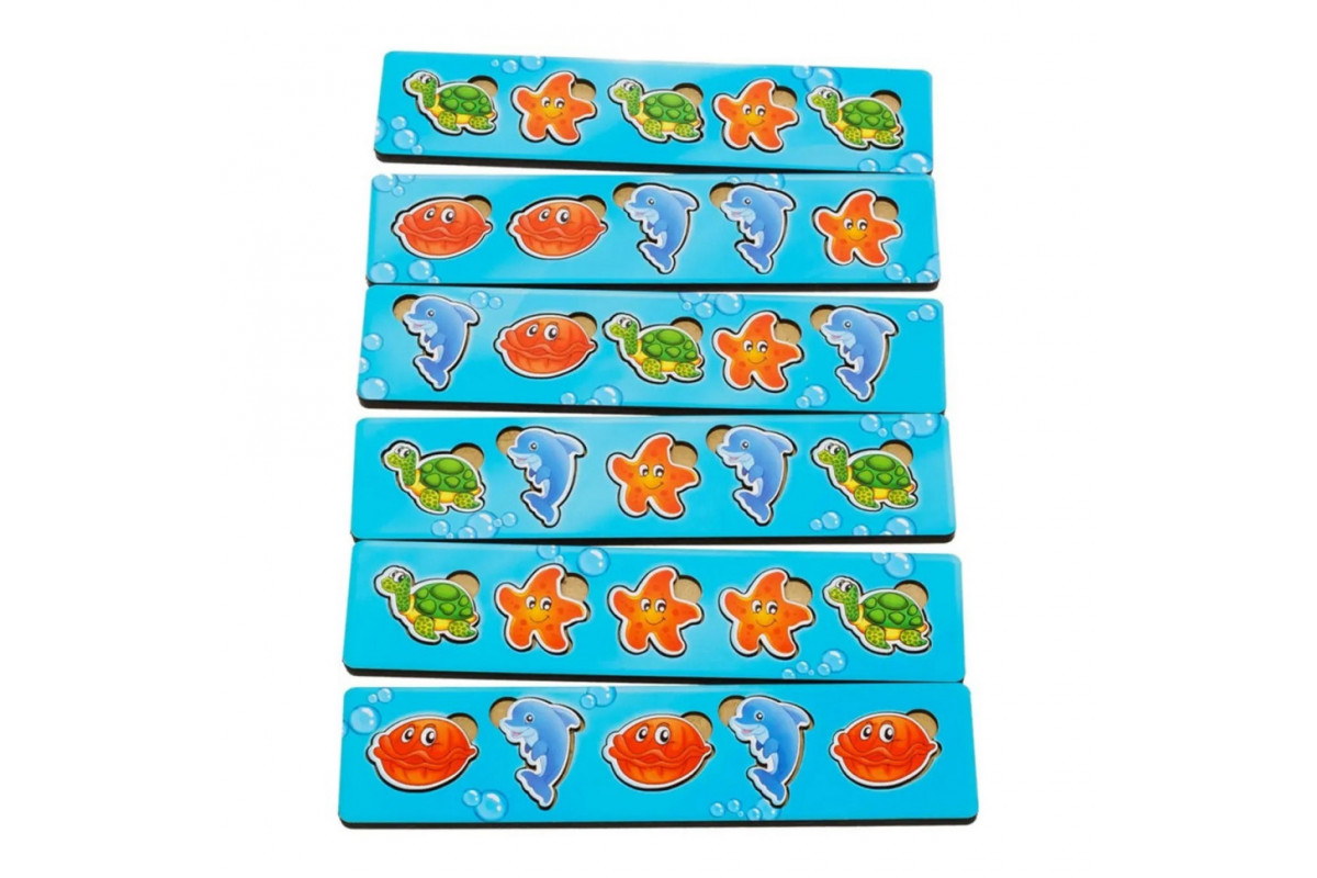 Деревянная настольная игра "Морские жители-2" Ubumblebees (ПСД004) PSD004 сортер-комодик