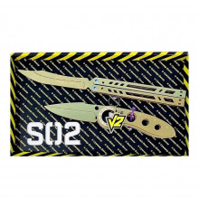 Набір ножів сувенірних дерев'яних SO-2 "МЕТЕЛЬ LEGASY & ВИКИДУХ ФЛІП GOLD" SO2-6-B