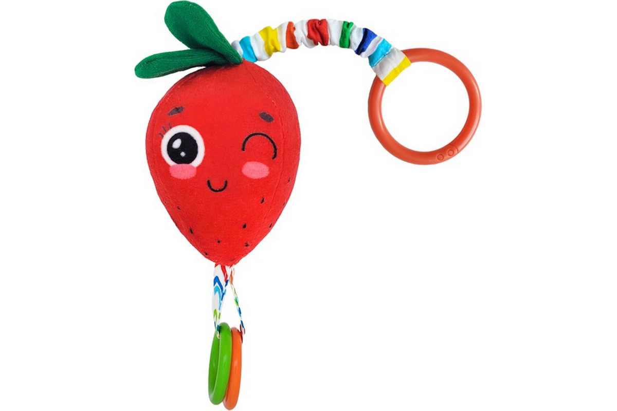 Брязкальце-підвіска з прорізувачем "Полуниця" МС 110604-18