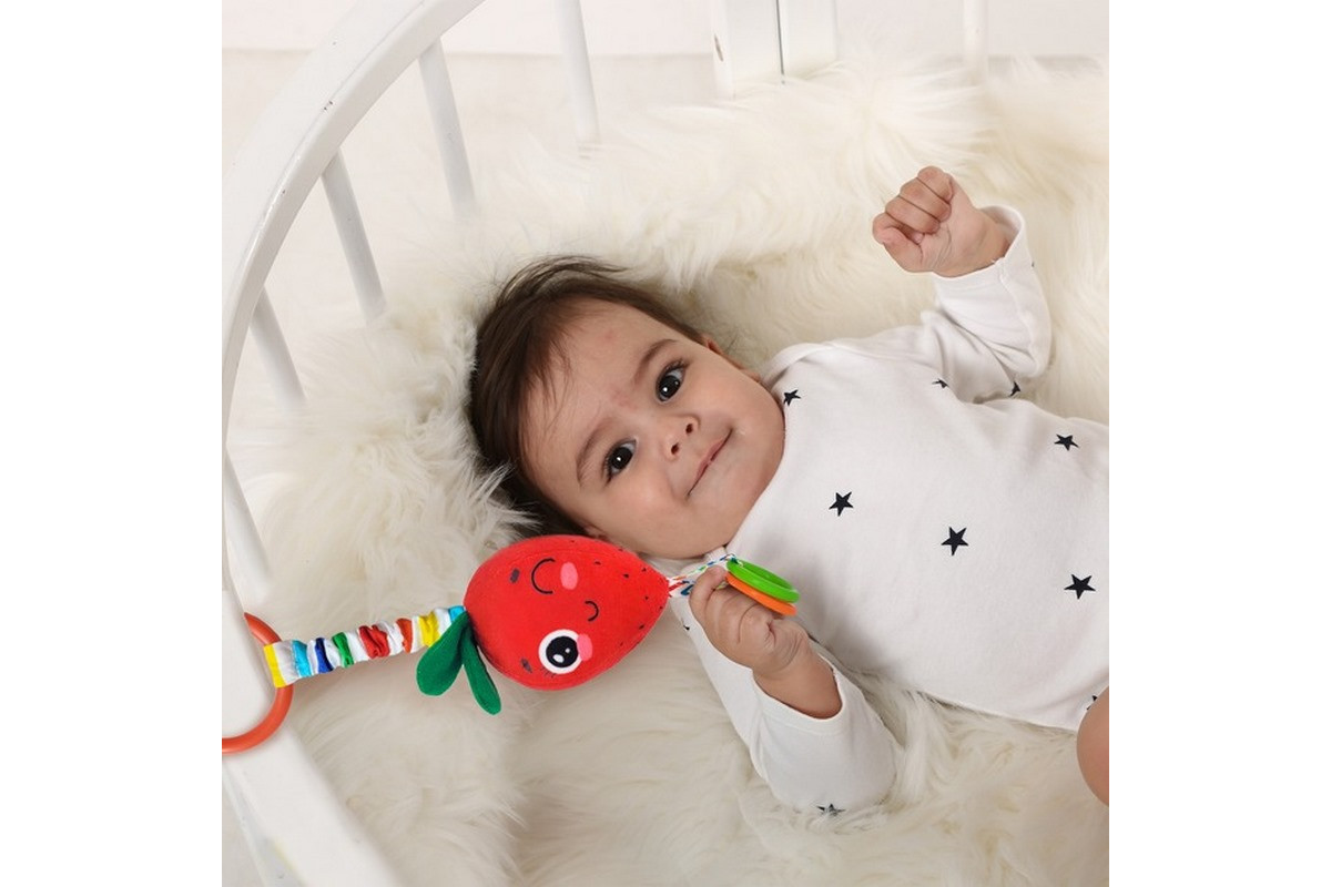 Брязкальце-підвіска з прорізувачем "Полуниця" МС 110604-18