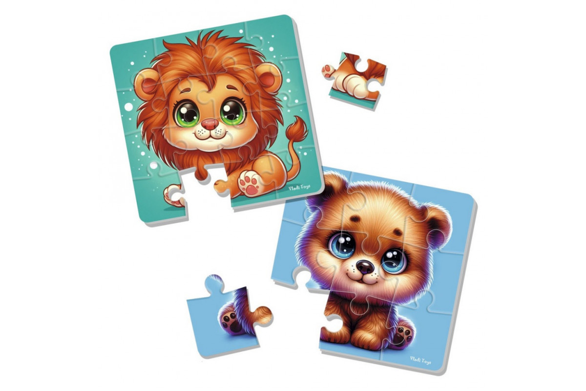 Детский мягкий пазл "Львёнок и медвежонок" VT1102-39, 25 элементов
