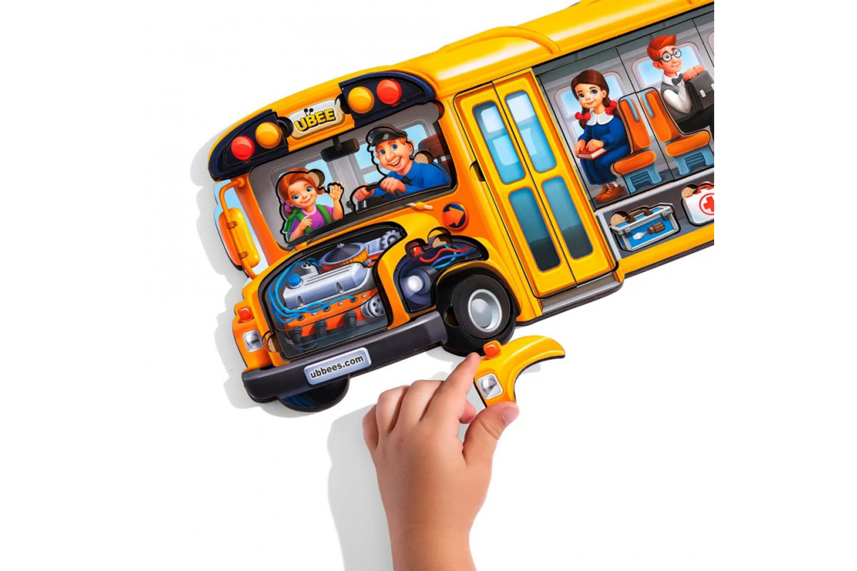 Деревянный пазл-вкладыш "Школьный автобус" (ПСД270) PSD270