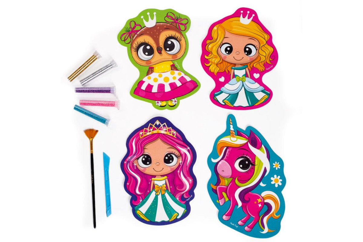 Набор для творчества "Glitter Art Сказочные принцессы" VT4501-10, 5 флаконов с глиттерами