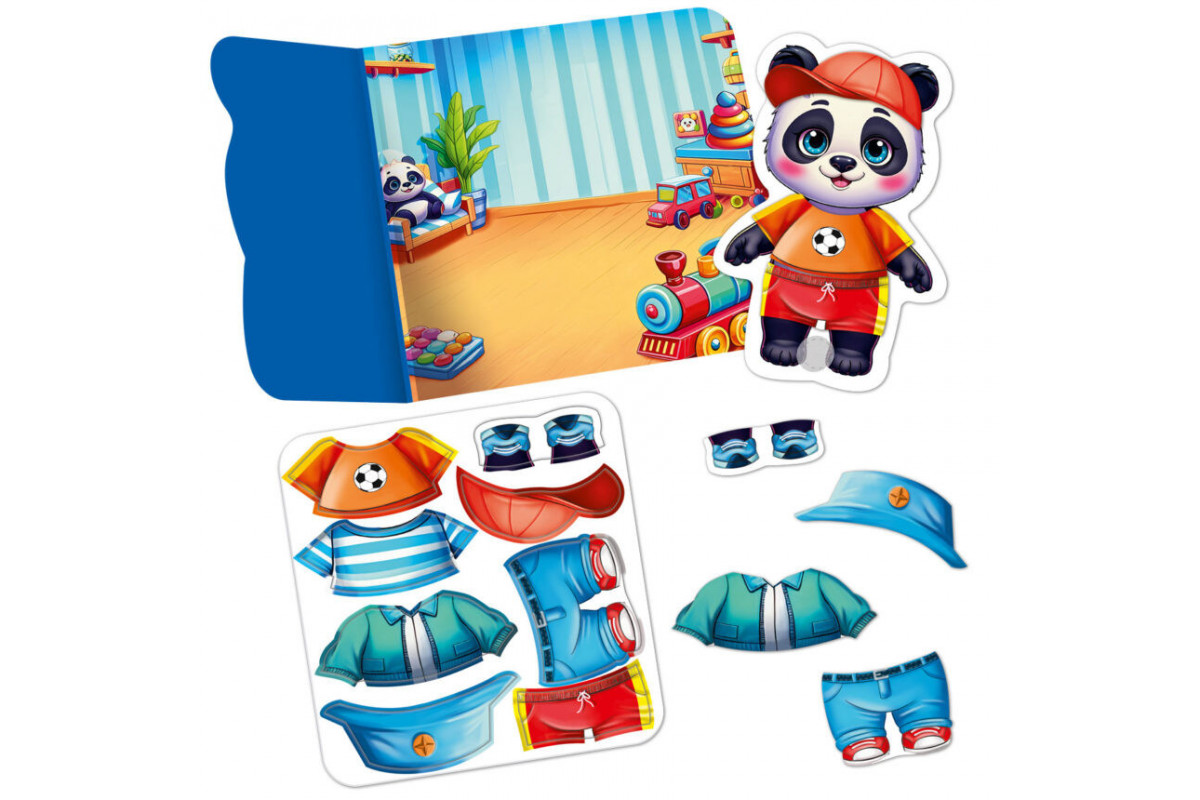 Гра розвиваюча з липучками "Панда" VT1320-06, 8 елементів одягу
