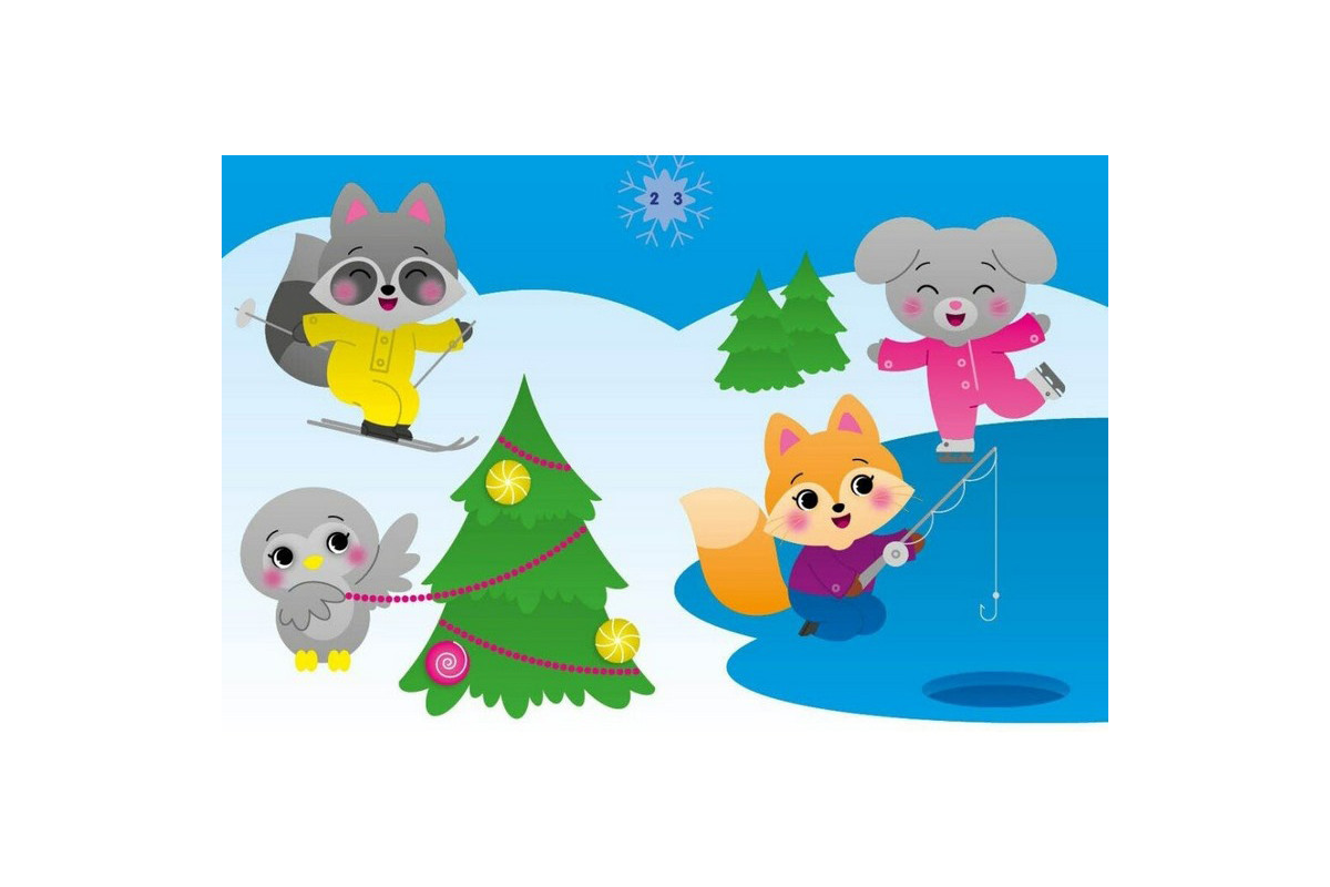 Набор для творчества "Аппликации наклейками Енот" 1655003, 30 наклеек