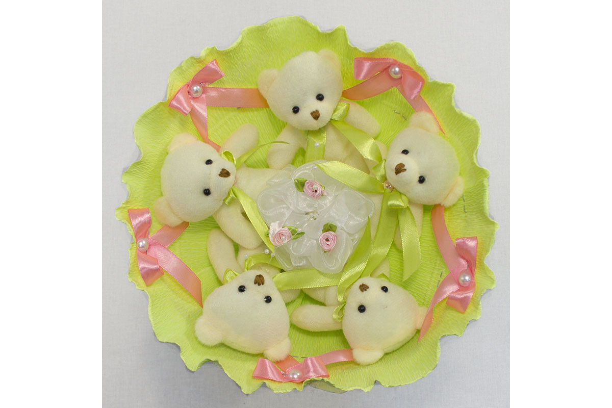 Букет из игрушек Мишки лайм 5344IT с 5ю игрушками