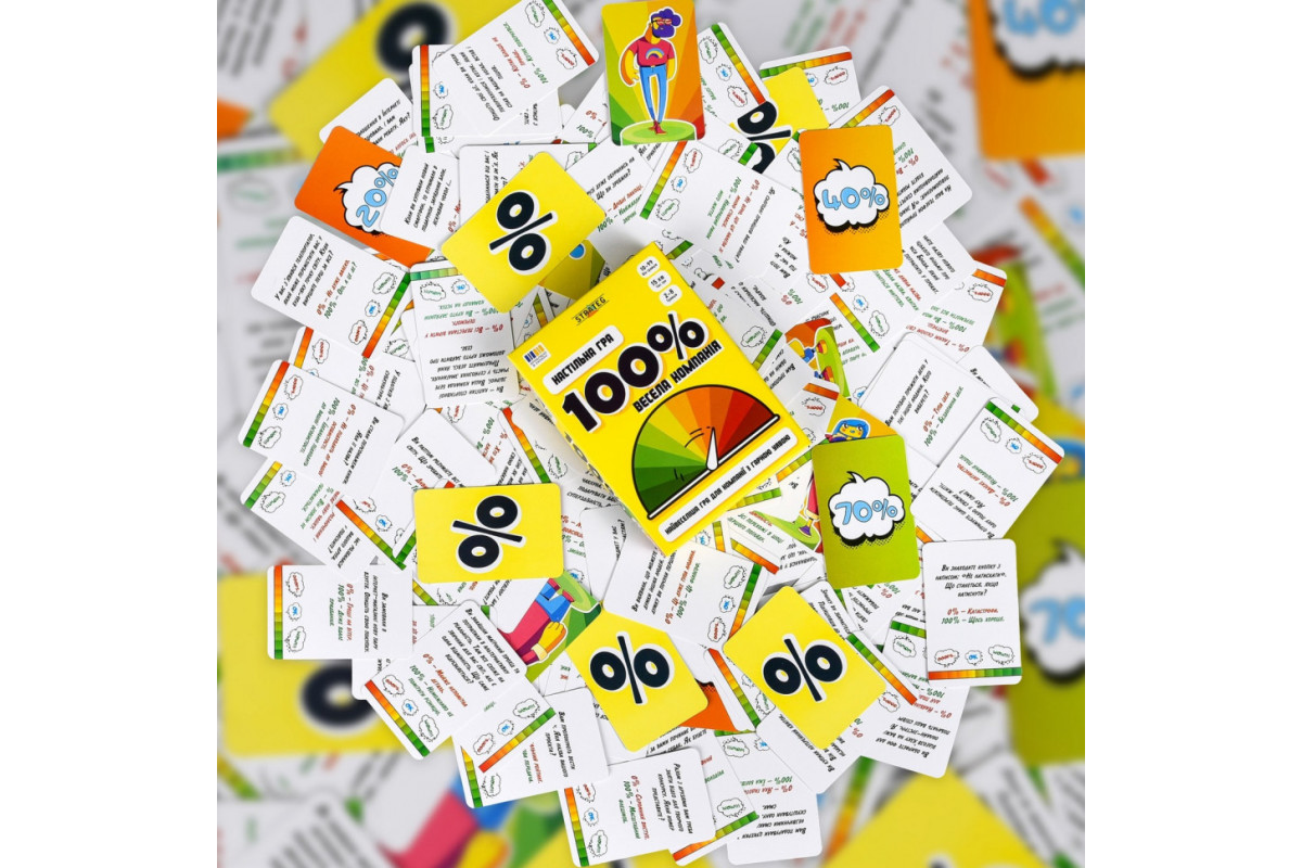 Настольная игра "Веселая компания 100%" 30949, 110 карточек