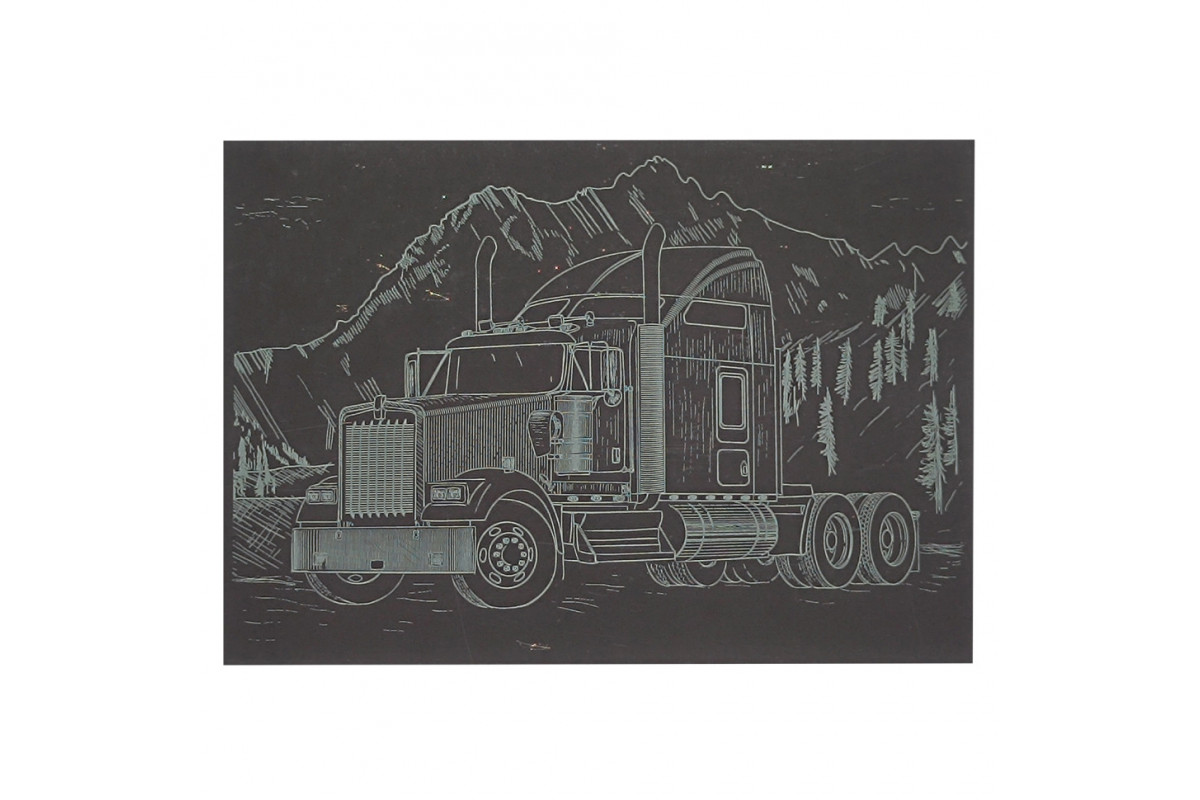 Гравюра А5 "Грузовик" ГрА5з-5 эконом вариант в пакете 21 х 14,8 см