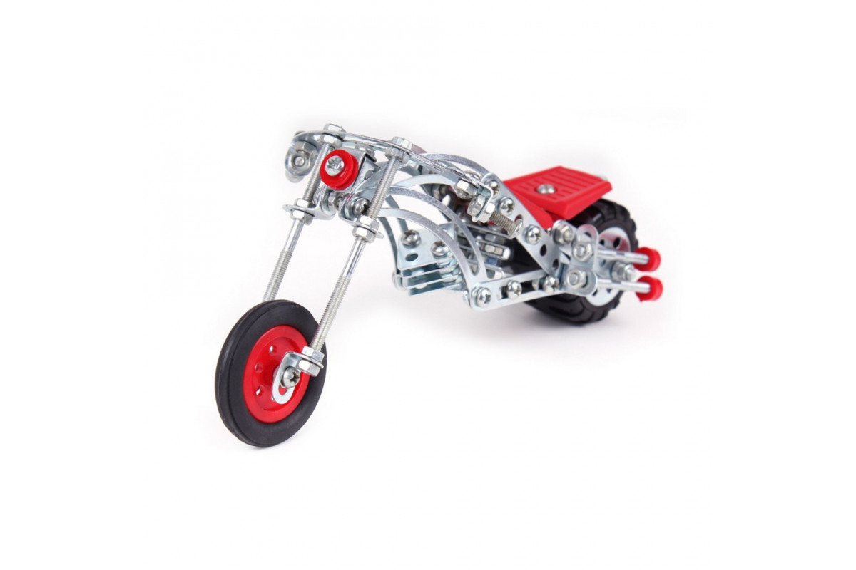 Детский Конструктор металлический "Мотоцикл" ТехноК 4807TXK, 181 деталь