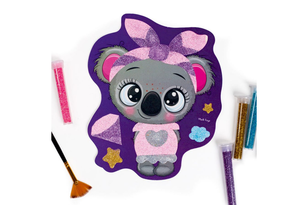 Набір для творчості "Glitter Art Блискучі звірята" VT4501-11, 5 флаконів з гліттерами