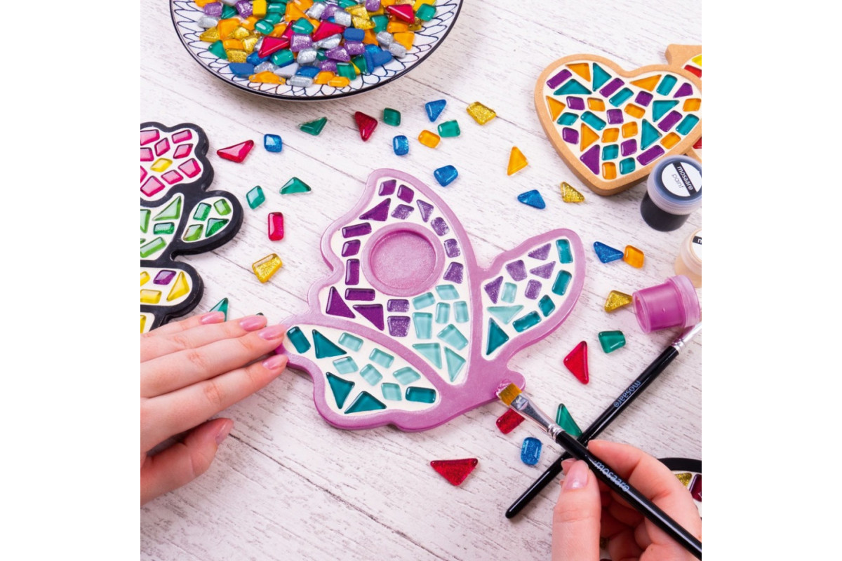 Детский набор для творчества хрустальная мозаика "Подсвечник-Бабочка" MA1004