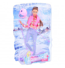 Детская кукла "Лыжница" 8520(Pink) розовый, шарнирная 29 см