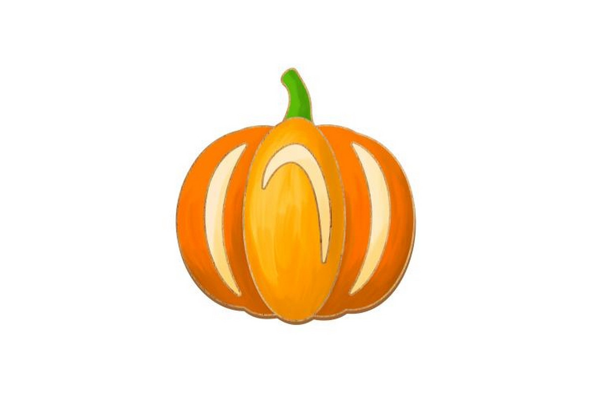 Заготовка броши для раскрашивания "Тыква" FDZB-101