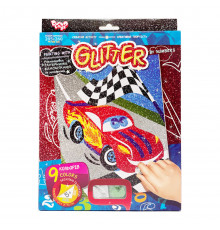 Розмальовка глітерними блискітками за номерами "Тачки" РГН-02-02 міні 20,5х26 см