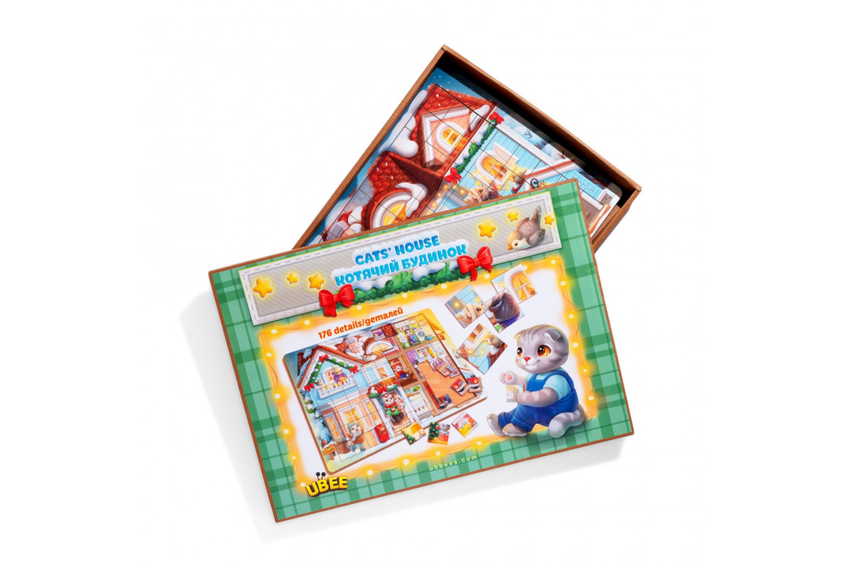 Пазл детский деревянный "Кошкин дом" (ПСД249) PSD249, 176 элементов