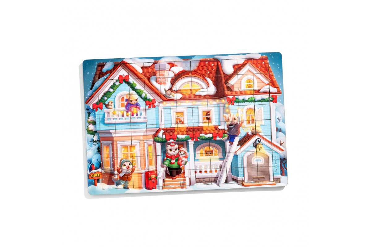 Пазл детский деревянный "Кошкин дом" (ПСД249) PSD249, 176 элементов