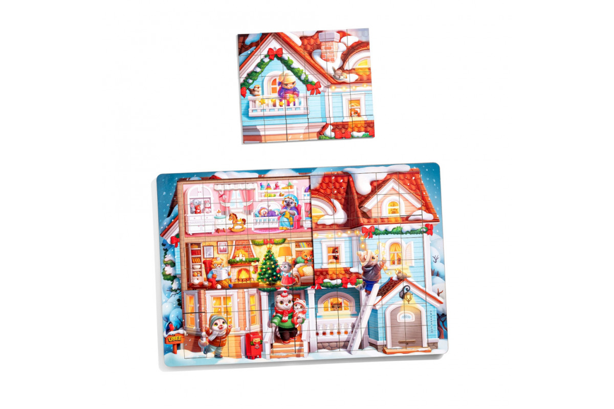 Пазл детский деревянный "Кошкин дом" (ПСД249) PSD249, 176 элементов