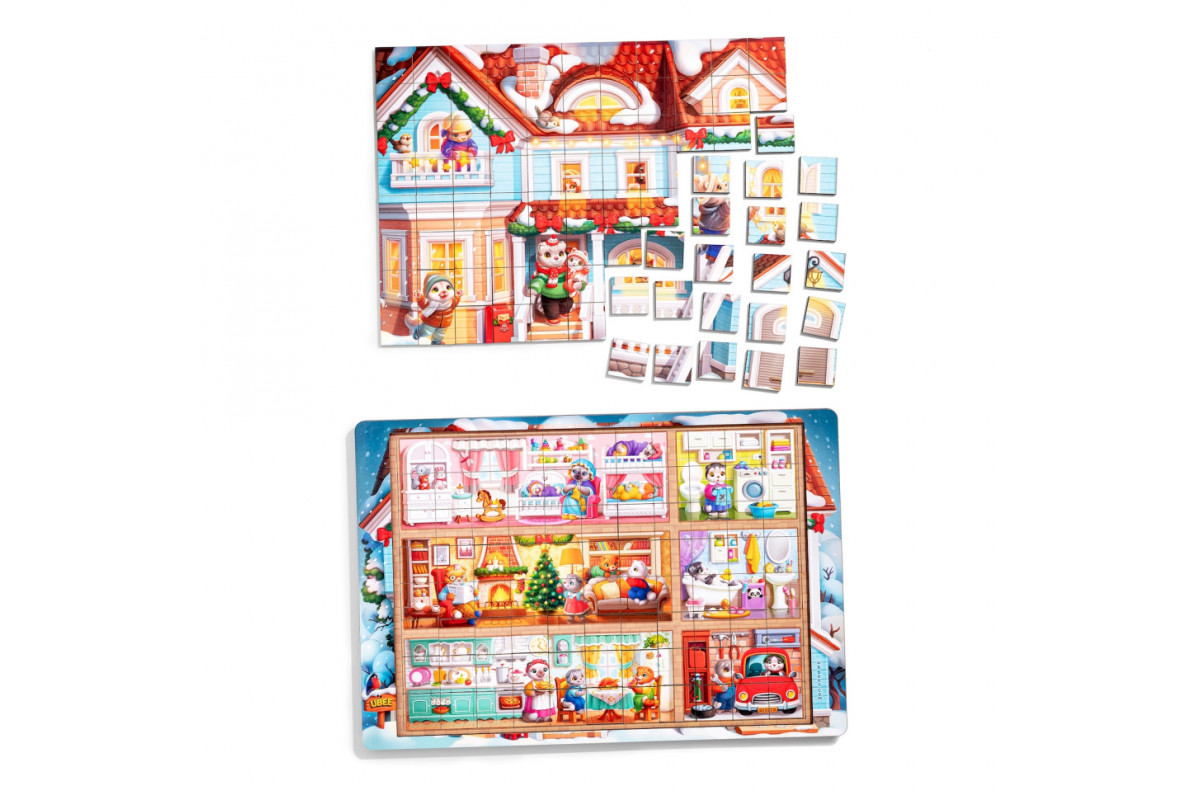 Пазл детский деревянный "Кошкин дом" (ПСД249) PSD249, 176 элементов