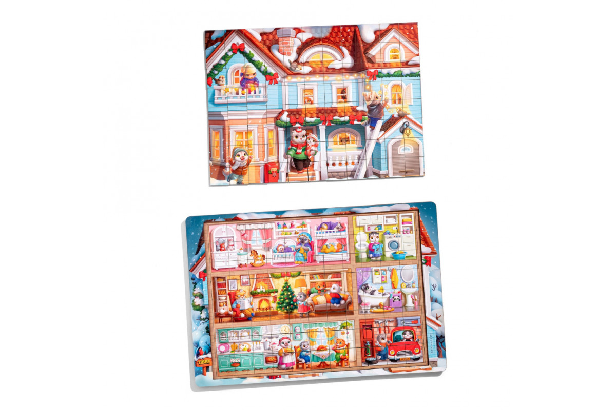 Пазл детский деревянный "Кошкин дом" (ПСД249) PSD249, 176 элементов