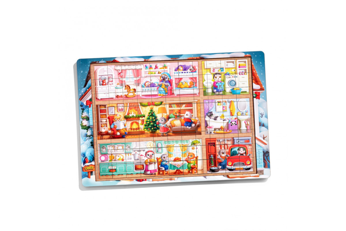 Пазл детский деревянный "Кошкин дом" (ПСД249) PSD249, 176 элементов