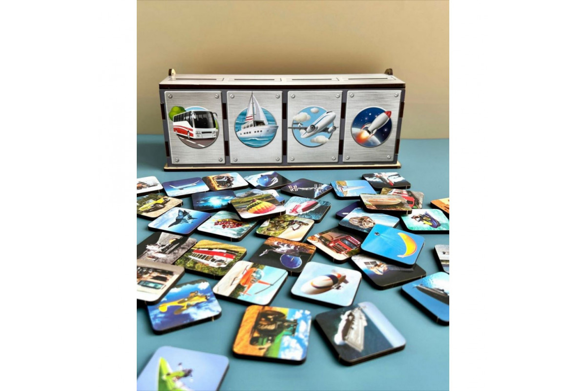 Настольная развивающая игра "Виды транспорта" Ubumblebees (ПСФ109) PSF109 комодик-сортер