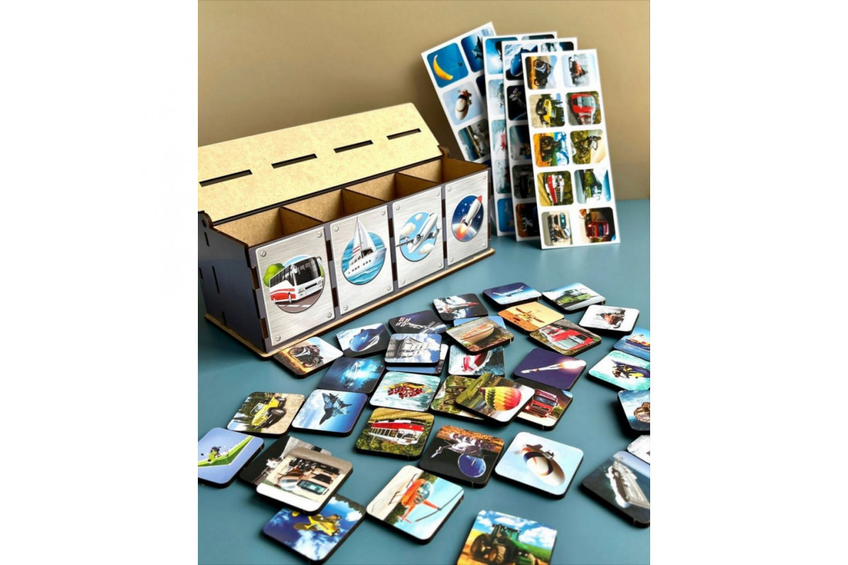 Настольная развивающая игра "Виды транспорта" Ubumblebees (ПСФ109) PSF109 комодик-сортер