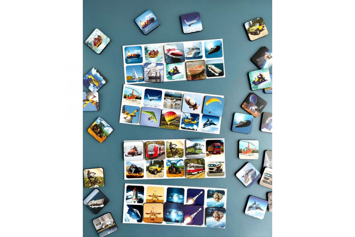 Настольная развивающая игра "Виды транспорта" Ubumblebees (ПСФ109) PSF109 комодик-сортер