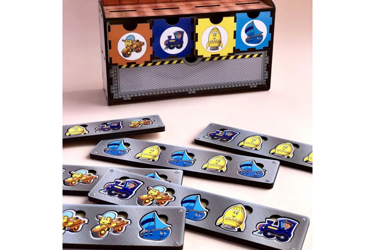 Дерев'яна настільна гра "Транспорт-2" Ubumblebees (ПСД006) PSD006 сортер-комодик