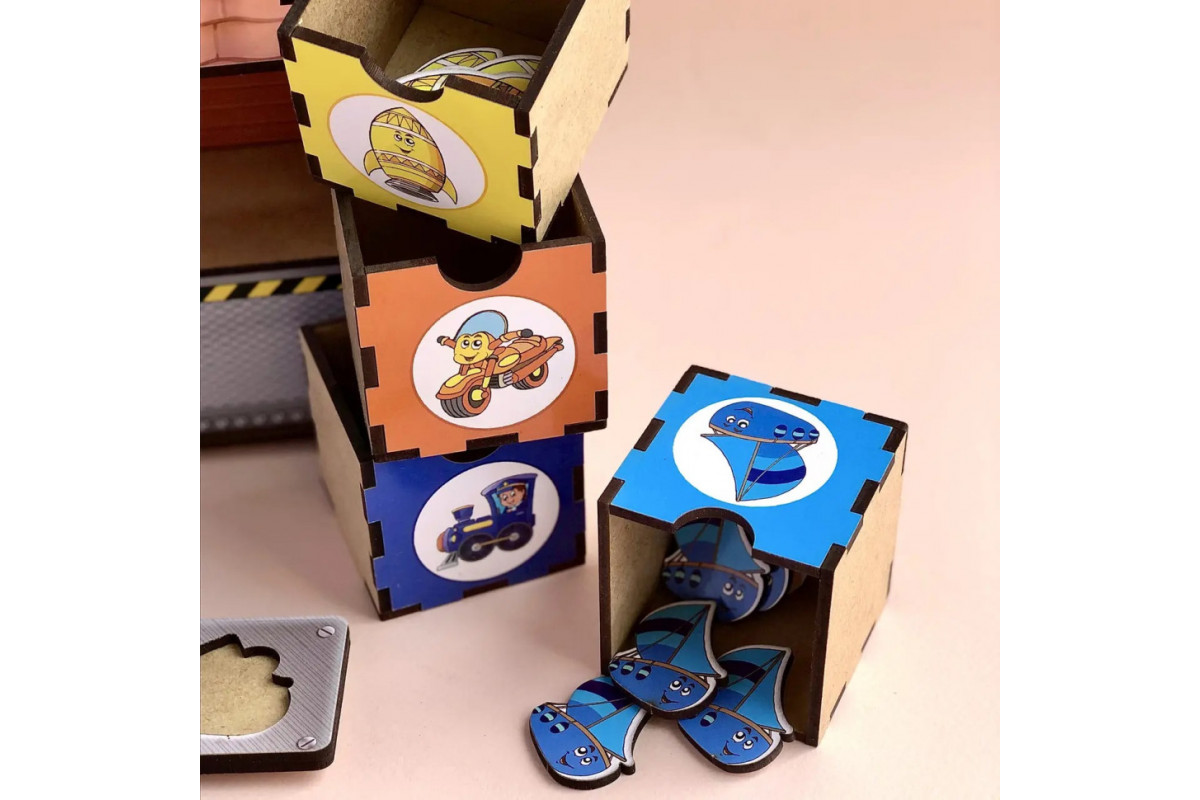 Дерев'яна настільна гра "Транспорт-2" Ubumblebees (ПСД006) PSD006 сортер-комодик