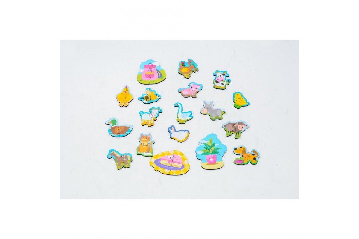 Деревянный магнитный пазл "Животные" Puz-22930, 35 элементов