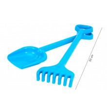 Іграшкова Лопатка з грабельками "Гулівер" 1424TXK, довжина 50 см  Блакитний