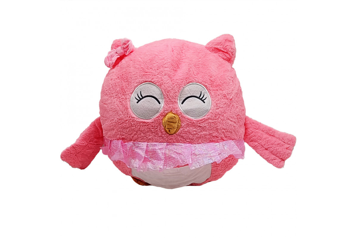 Детская мягкая игрушка "Сова" L1127(Pink) игрушка с пледом, размер 45 см