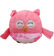 Дитяча м'яка іграшка "Сова" L1127(Pink) іграшка з пледом, розмір 45 см