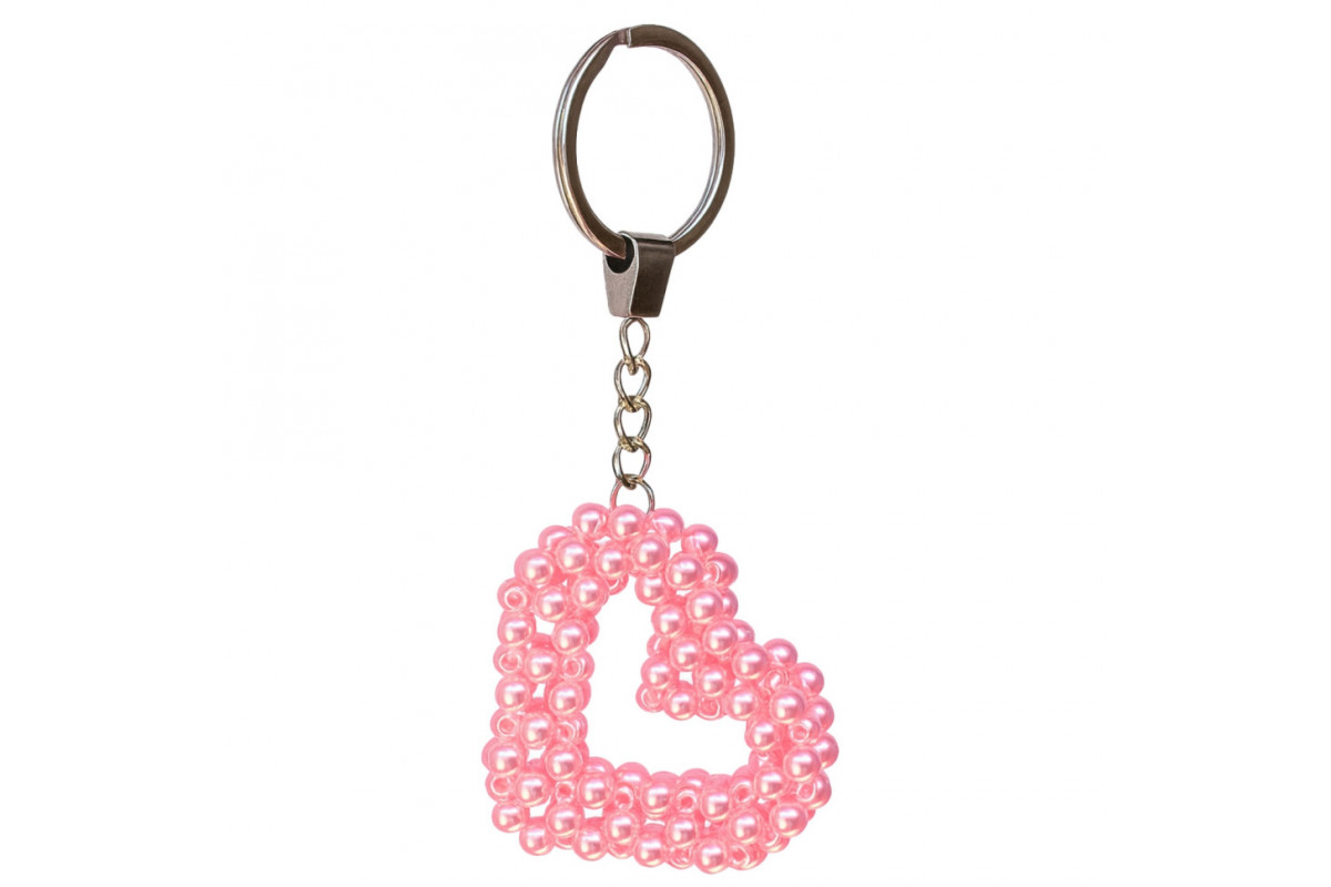 Набор для творчества Брелок из бусин "Сердце" ВН-001, 6,5х5,5 см