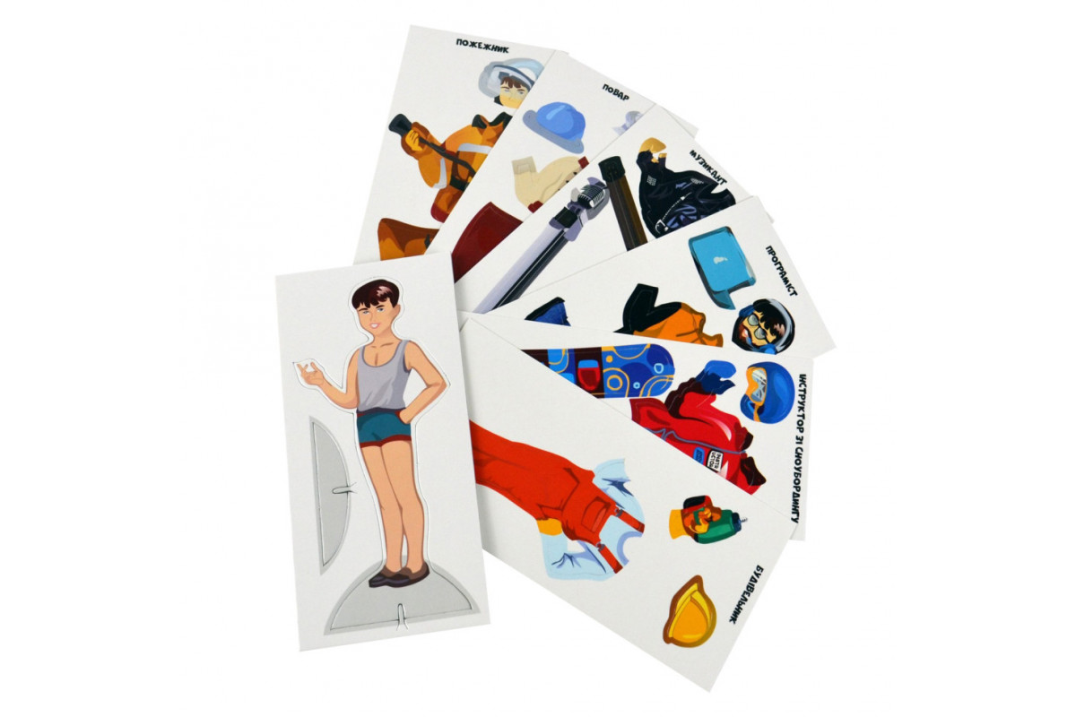 Гра з багаторазовими наклейками "Одевалка Професії" Умняшка 1890-UM