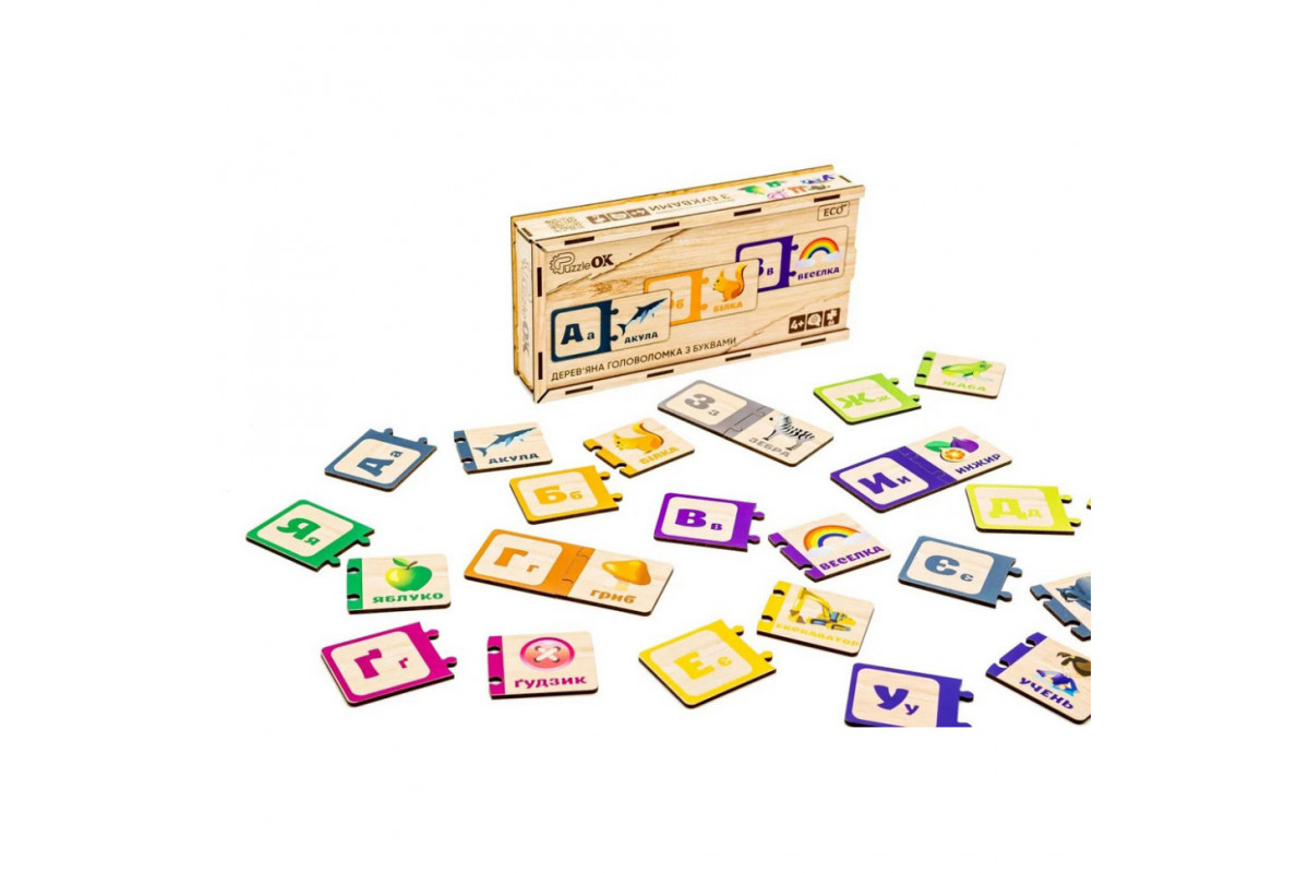 Деревянная детская головоломка с буквами Puz-22335