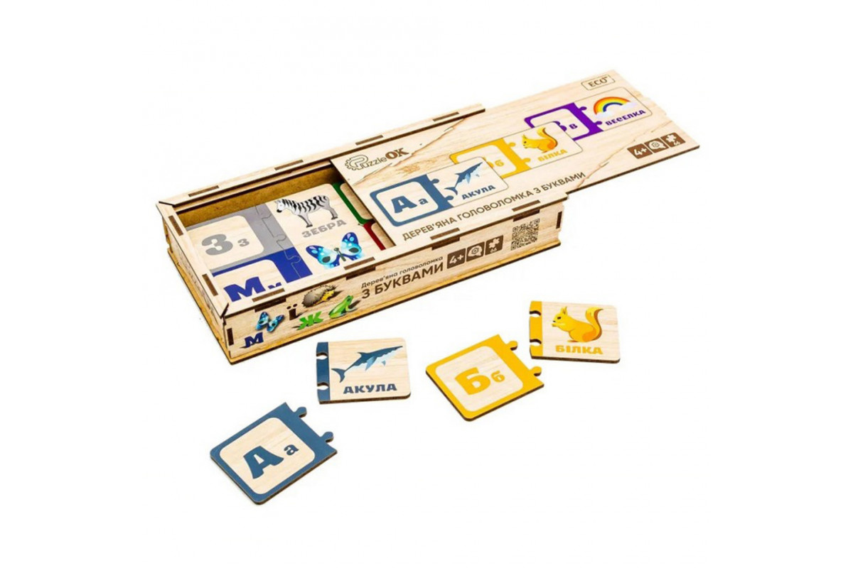 Деревянная детская головоломка с буквами Puz-22335