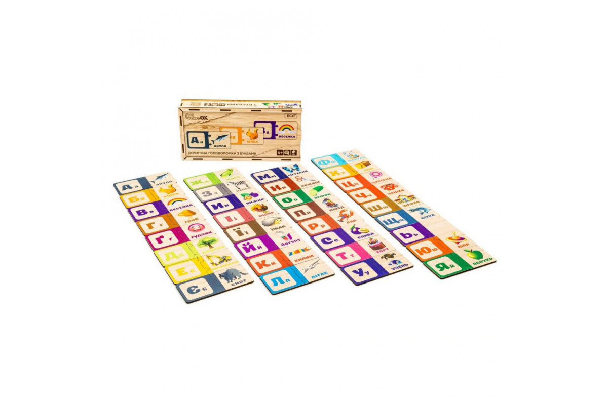 Деревянная детская головоломка с буквами Puz-22335
