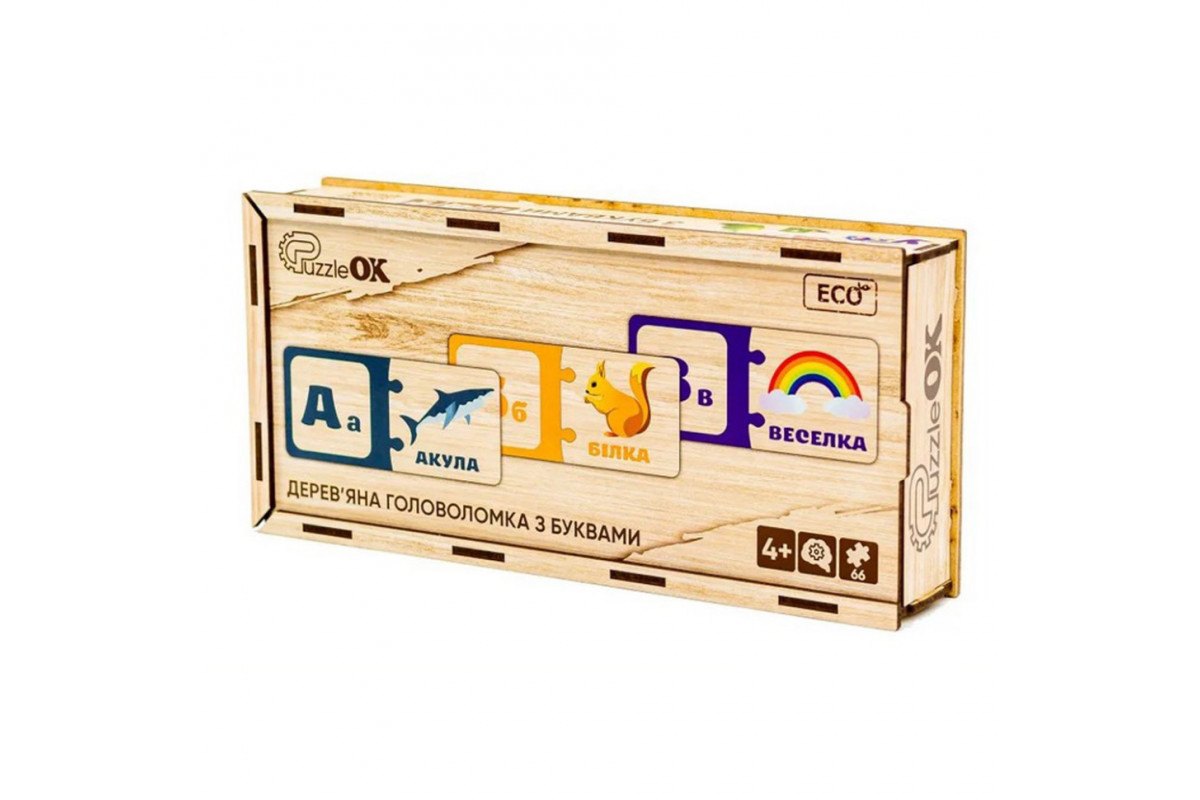 Деревянная детская головоломка с буквами Puz-22335