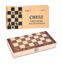 Набор настольных игр "Шахматы, шашки и нарды" 3 в 1 FG240502032L деревянные