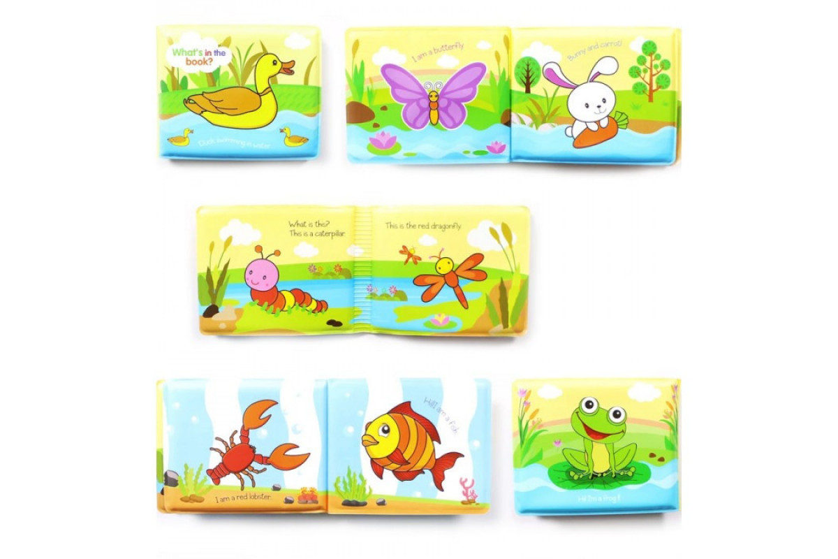 Іграшка для купання A531-3 книжка, вчимо назви тварин та транспорту  Каченя