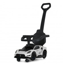 Дитяча каталка-толокар 2 в 1 M 5106-1 білий, з батьківською ручкою