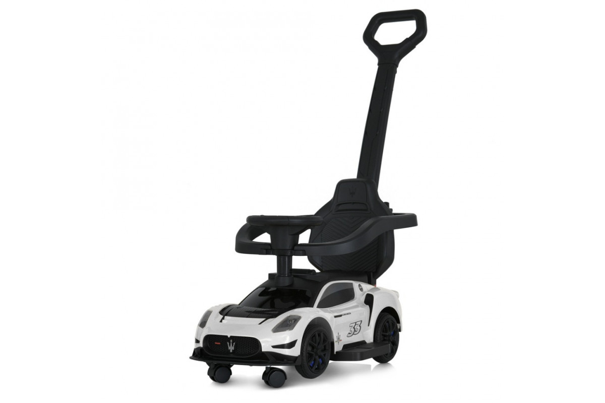 Детская каталка-толокар 2 в 1 M 5106-1 белый, с родителькой ручкой