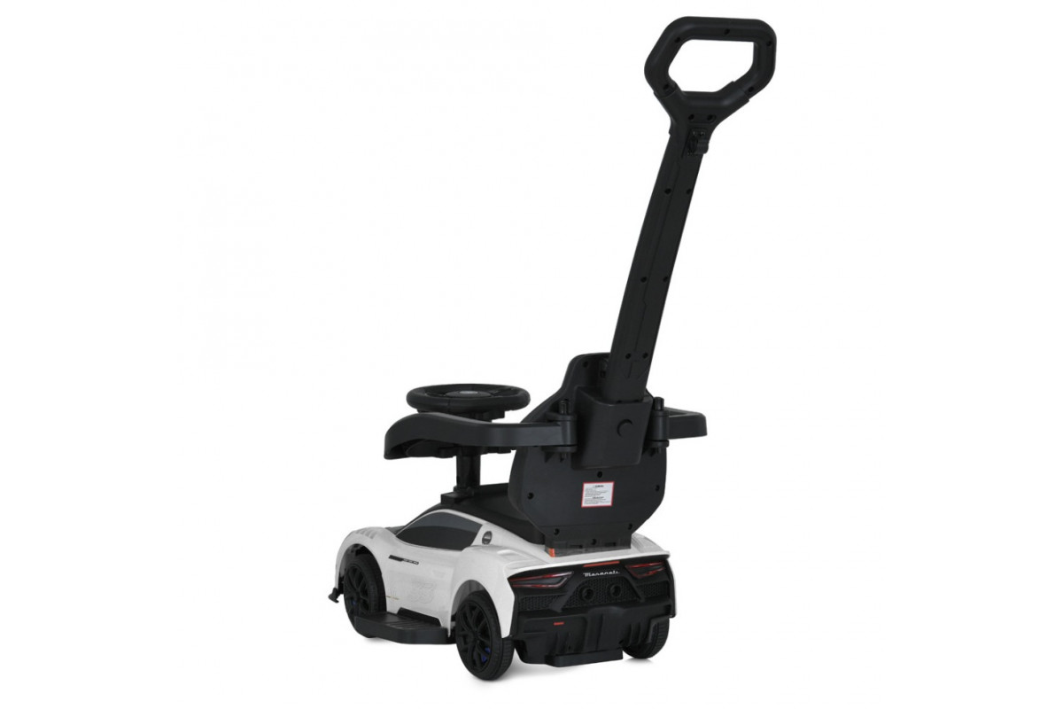 Детская каталка-толокар 2 в 1 M 5106-1 белый, с родителькой ручкой