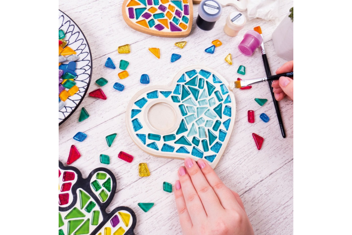 Дитячий набір для творчості кришталева мозаїка "Підсвічник-Серце" MA1011