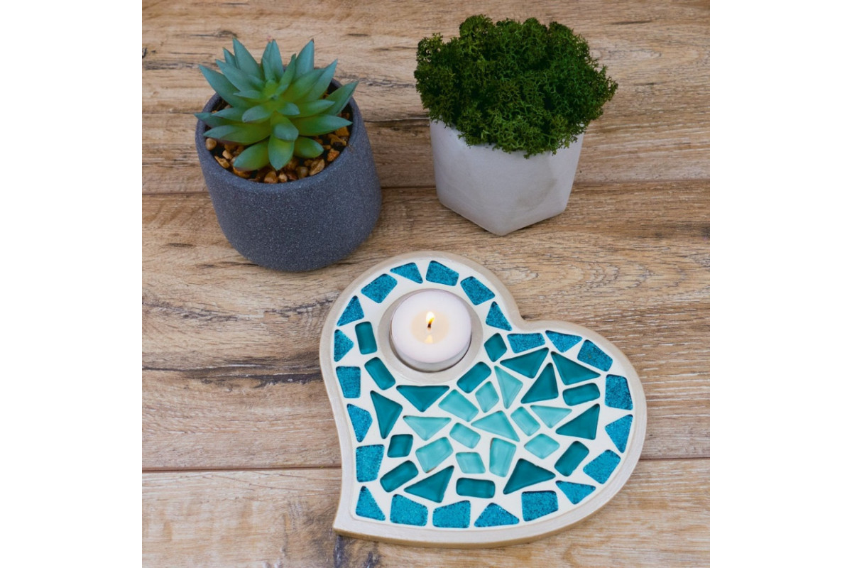 Дитячий набір для творчості кришталева мозаїка "Підсвічник-Серце" MA1011