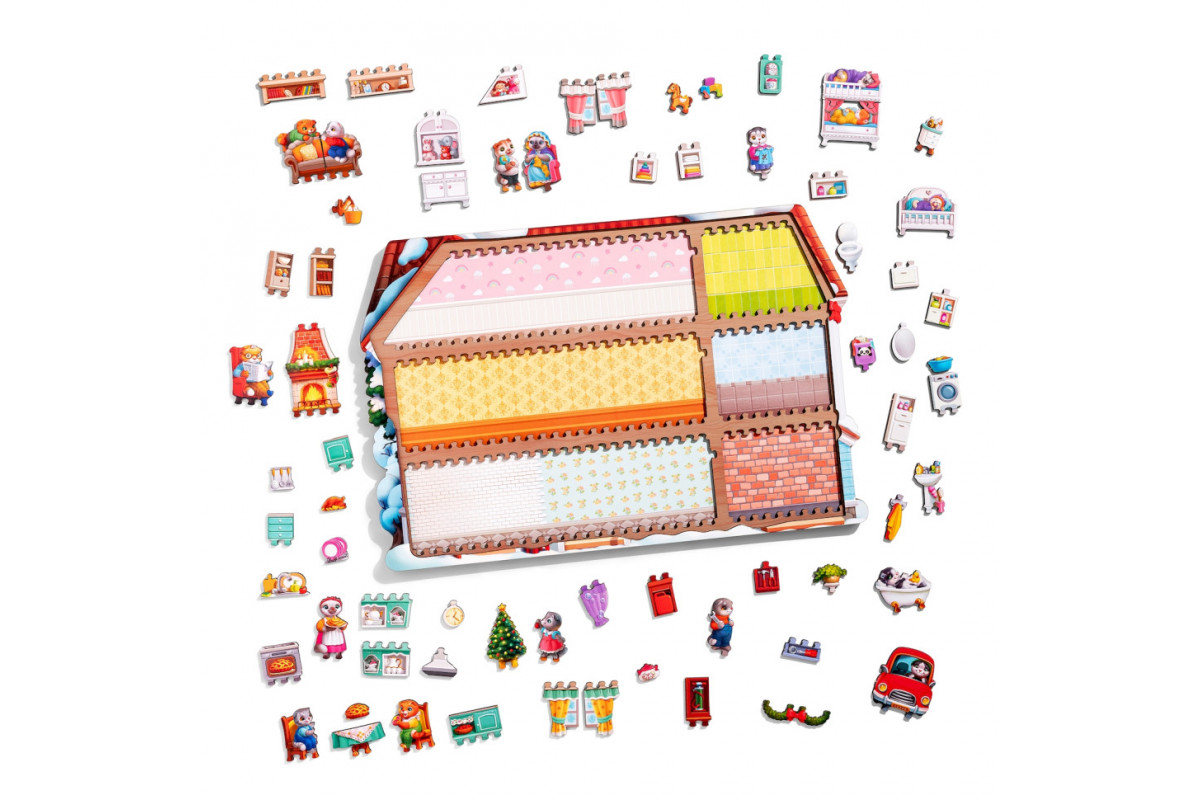 Пазл дитячий фігурний "Котячий дім" (ПСД248) PSD248, 88 елементів