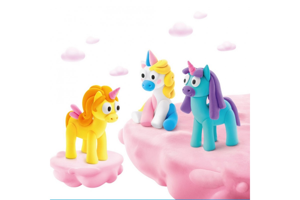 Набор пластилина Радужные единороги: Лайти, Санни, Рейни" ЛИПАКА 60053-UA01 самостоятельно затвердевает